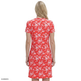 SARA S/S PRINTED DRESS - SUGAR CORAL