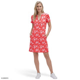 SARA S/S PRINTED DRESS - SUGAR CORAL