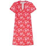 SARA S/S PRINTED DRESS - SUGAR CORAL