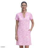 SARA S/S PRINTED DRESS - OPERA MAUVE
