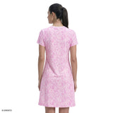 SARA S/S PRINTED DRESS - OPERA MAUVE