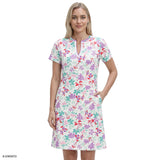 SARA S/S PRINTED DRESS - BRIGHT WHITE