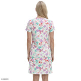 SARA S/S PRINTED DRESS - BRIGHT WHITE