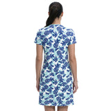 SARA S/S DRESS - ARUBA BLUE