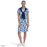 SARA S/S PRINTED DRESS - ARUBA BLUE