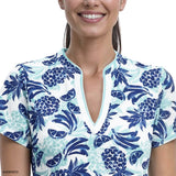SARA S/S PRINTED DRESS - ARUBA BLUE