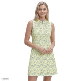 L’ACEY ZIP COURT PRINTED DRESS - YARROW