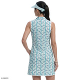 L’ACEY ZIP COURT PRINTED DRESS - ARUBA BLUE