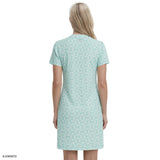 SARA S/S PRINTED DRESS - ARUBA BLUE