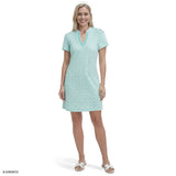 SARA S/S PRINTED DRESS - ARUBA BLUE