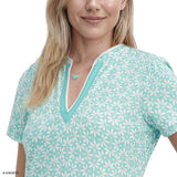 SARA S/S PRINTED DRESS - ARUBA BLUE