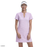 SARA S/S PRINTED DRESS - SHEER LILAC