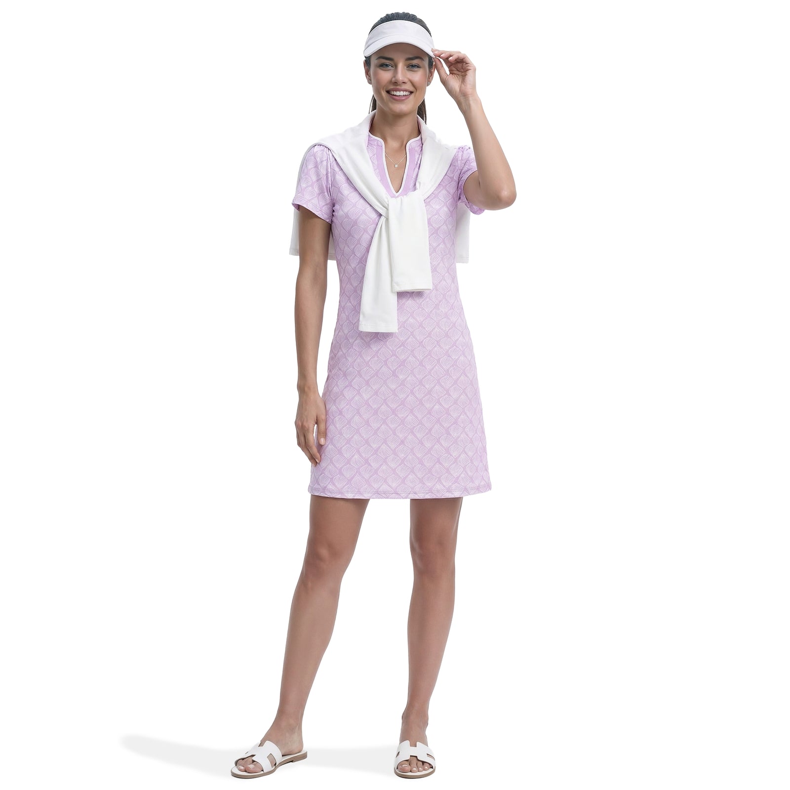 SARA S/S Printed Dress - Izod Sportswear - SHEER LILAC - S