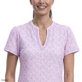 SARA S/S PRINTED DRESS - SHEER LILAC