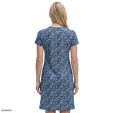 SARA S/S PRINTED DRESS - MEDIEVAL BLUE