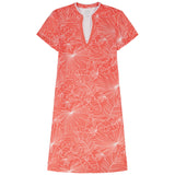 SARA S/S PRINTED DRESS - FRESH SALMON
