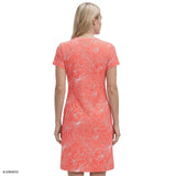 SARA S/S PRINTED DRESS - FRESH SALMON