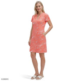 SARA S/S PRINTED DRESS - FRESH SALMON