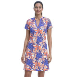 SARA S/S PRINTED DRESS - FRESH SALMON