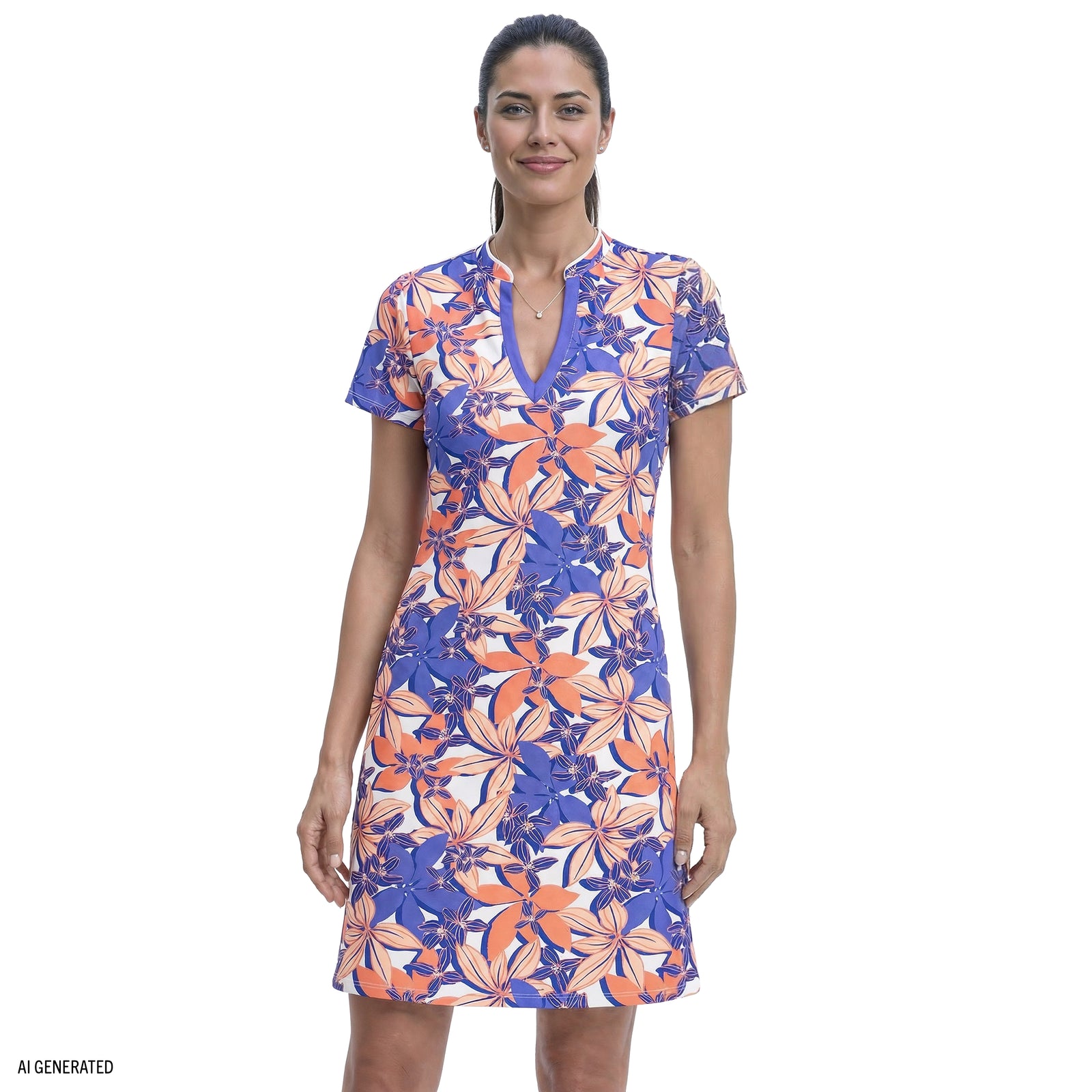 SARA S/S PRINTED DRESS - FRESH SALMON – IZOD