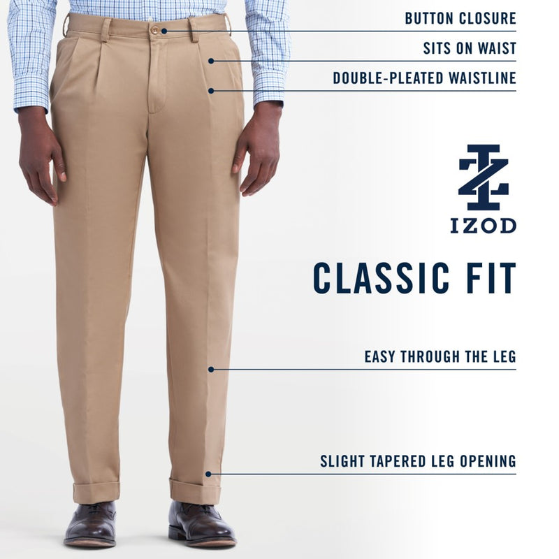 AMERICAN CHINO DOUBLE PLEATED CLASSIC FIT PANT - NAVY