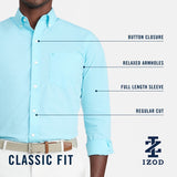 PERFORMANCE COMFORT LONG SLEEVE BUTTON DOWN SHIRT - MAZARINE BLUE