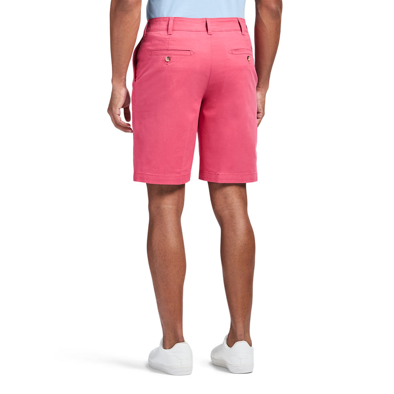 SALTWATER 9.5" FLAT FRONT CHINO SHORT - HOLLY BERRY