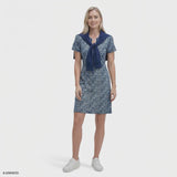 SARA S/S PRINTED DRESS - MEDIEVAL BLUE