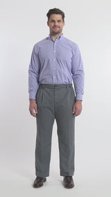 BIG & TALL PERFORMANCE FLAT FRONT CHINO PANTS - SMOKED PEARL