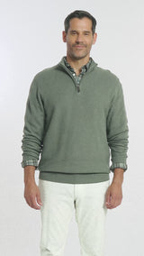HONEYCOMB QUARTER ZIP SWEATER - LAUREL WREATH