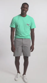 SALTWATER 9.5" FLAT FRONT CHINO SHORT - CINDER BLOCK