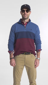 ADVANTAGE PERFORMANCE COLORBLOCK QUARTER ZIP FLEECE - TRUE NAVY