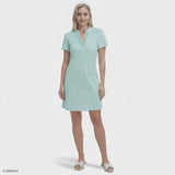 SARA S/S PRINTED DRESS - ARUBA BLUE
