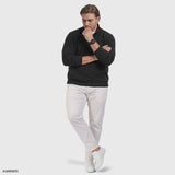 BIG & TALL THERMASOFT QUARTER-ZIP FLEECE - BLACK