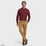 HOLIDAY TARTAN BUTTON-DOWN SHIRT - JESTER RED