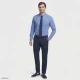 ALL-OVER STRETCH L/S PLAID BUTTON-DOWN DRESS SHIRT - BLUE BELL