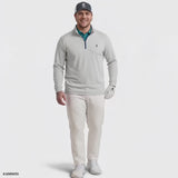 BIG & TALL GOLF SWINGFLEX MESH QUARTER-ZIP - HARBOR MIST
