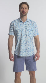 SUNSHIELD PERFORMANCE SHORT SLEEVE PRINTED SHIRT - RIVIERA
