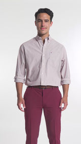 PERFORMANCE COMFORT BUTTON-DOWN SHIRT - ZINFANDEL