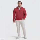 BIG & TALL MICROFLEECE QUARTER-ZIP - SUNDRIED TOMATO