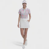 ALLY PRINTED S/S POLO - BRIGHT WHITE