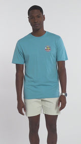 SALTWATER SHORT SLEEVE 
GRAPHIC TEE - DELPHINIUM BLUE