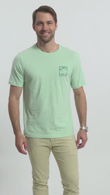 SALTWATER SHORT SLEEVE GRAPHIC TEE - BIRDS EGG GREEN