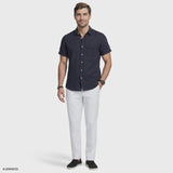 LUXURY S/S BUTTON-DOWN SHIRT - BLACK