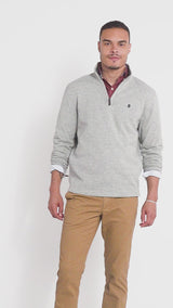 THERMASOFT SWEATER FLEECE 
QUARTER ZIP - LT GREY HTHR