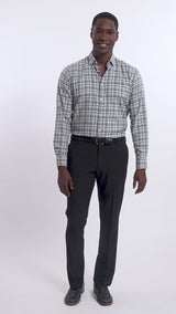 TRAVELER FLAT FRONT CHINO PANT - BLACK