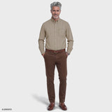 PERFORMANCE COMFORT PLAID BUTTON-DOWN SHIRT - CROCKERY