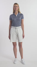 MARTINA PIPED TWILL SHORT - BRIGHT WHITE