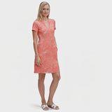 SARA S/S PRINTED DRESS - FRESH SALMON