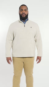 BIG & TALL THERMASOFT SWEATER FLEECE QUARTER ZIP - ROCK HTHR